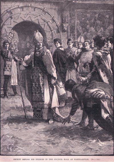 Becket voor zijn vijanden in de raadszaal in Northampton AD 1164 door Walter Paget